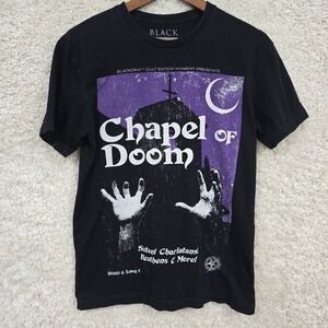 Blackcraft T-Shirt Mens S Chapel of Doom Graphic Tee Gothic Horror 100% Cotton
